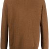 Maison-Kitsune Jil Sander fine-knit wool-cashmere Jumper Brown Men Knitted Sweaters