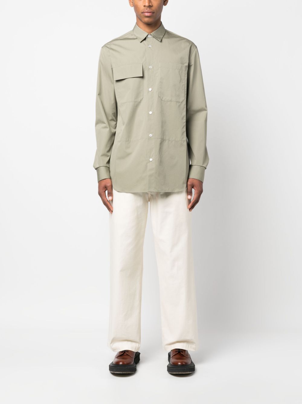 Jil Sander long-sleeve button-up Shirt Green Men Shirts Maison-Kitsune