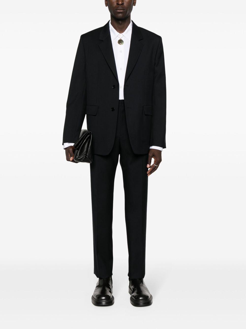 Men Single Breasted Suits Maison-Kitsune Jil Sander Wool single-breasted Suit Blue