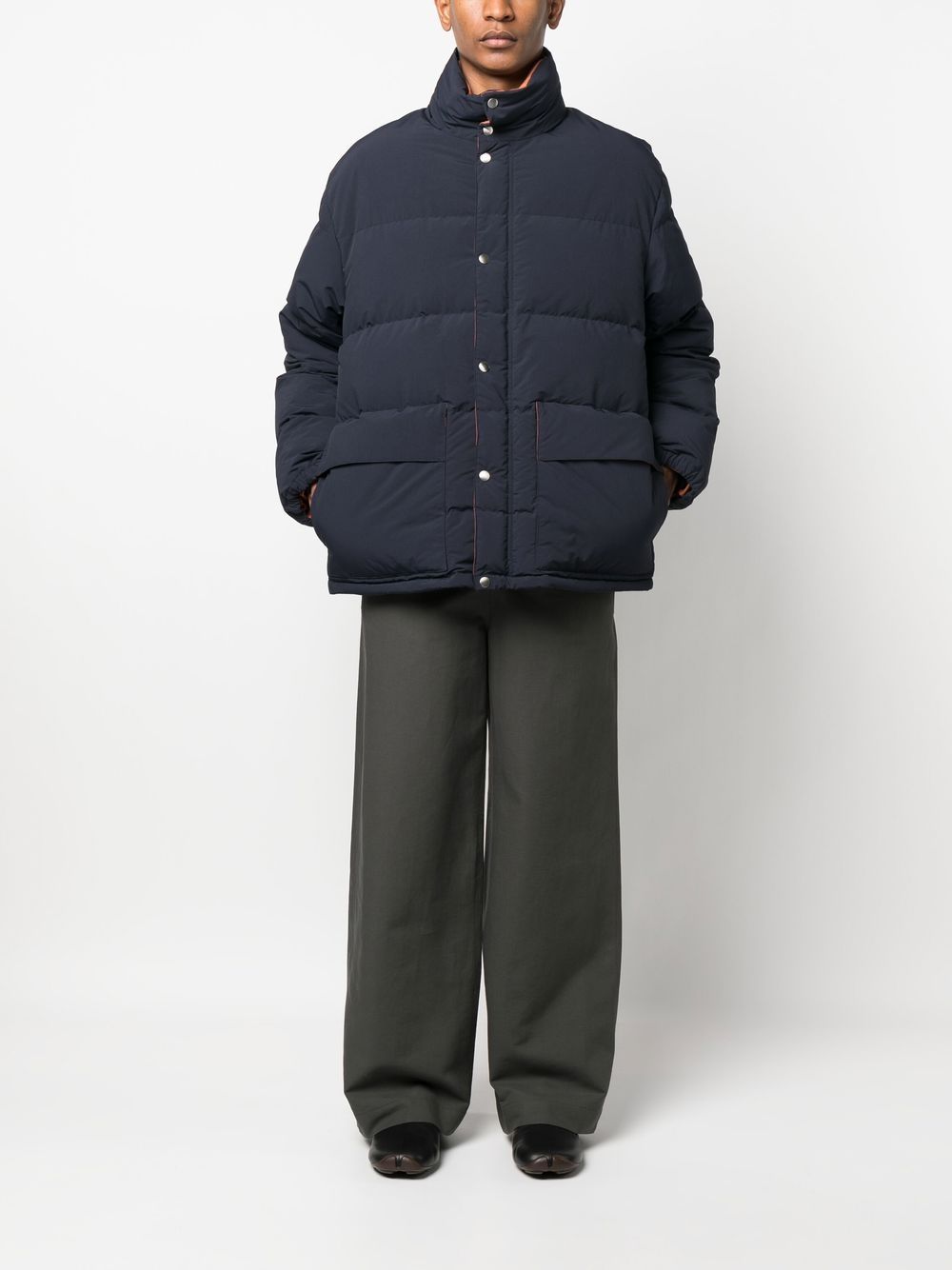 Maison-Kitsune Down Jackets Men Jil Sander high-neck Padded Down Jacket Blue