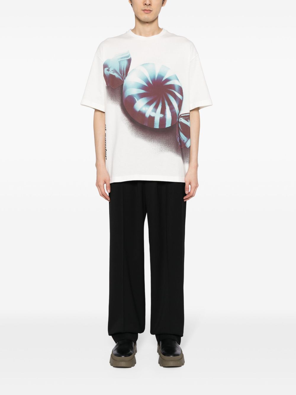 Men T-Shirts Maison-Kitsune Jil Sander graphic-print Cotton T-shirt White