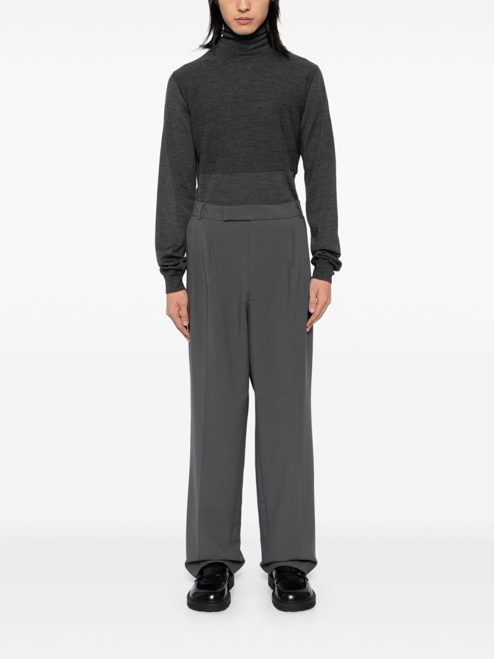 Men Knitted Sweaters Maison-Kitsune Jil Sander Merino Wool Jumper Grey