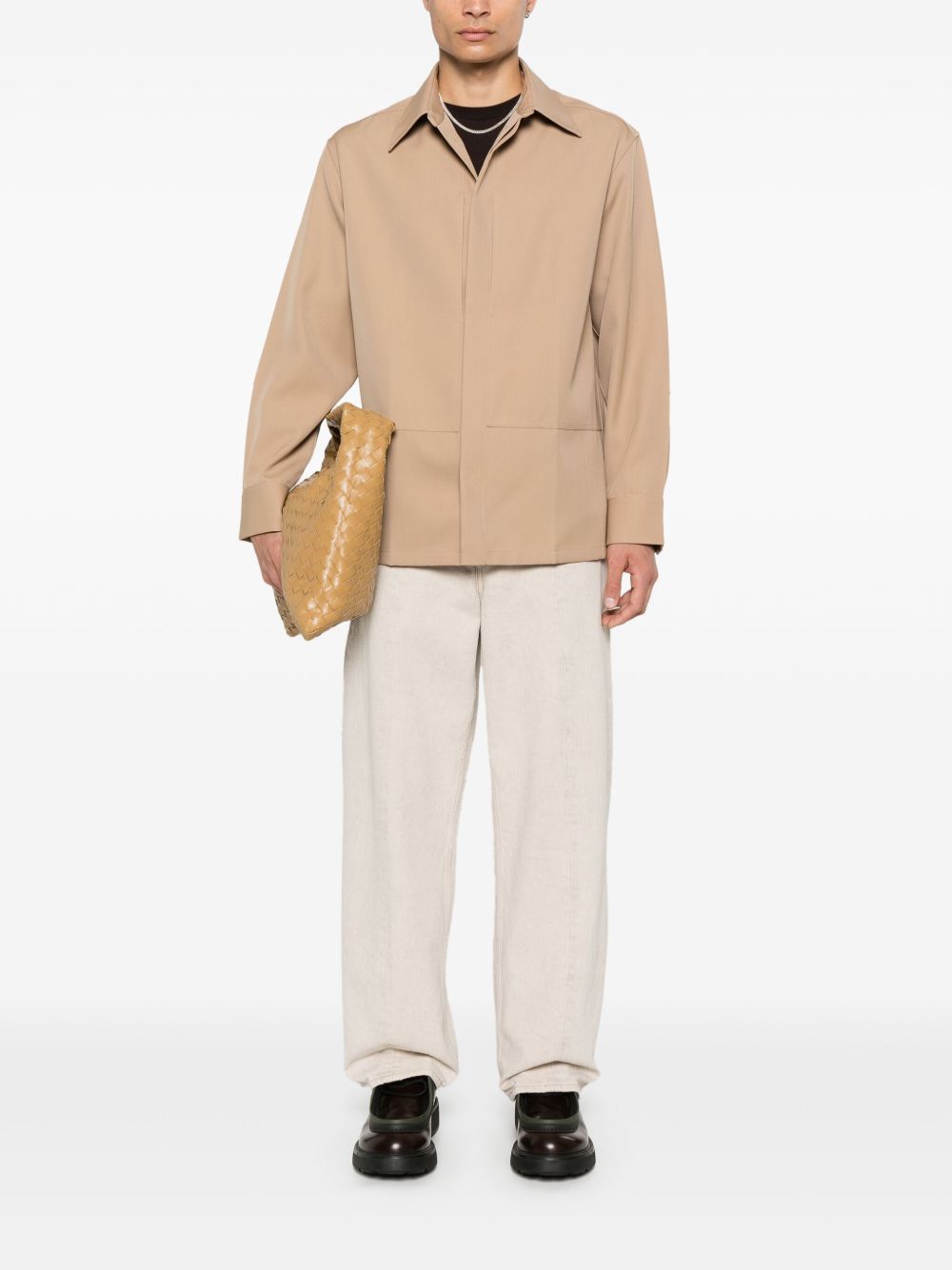 Men Shirts Maison-Kitsune Jil Sander pressed-crease Shirt Neutrals