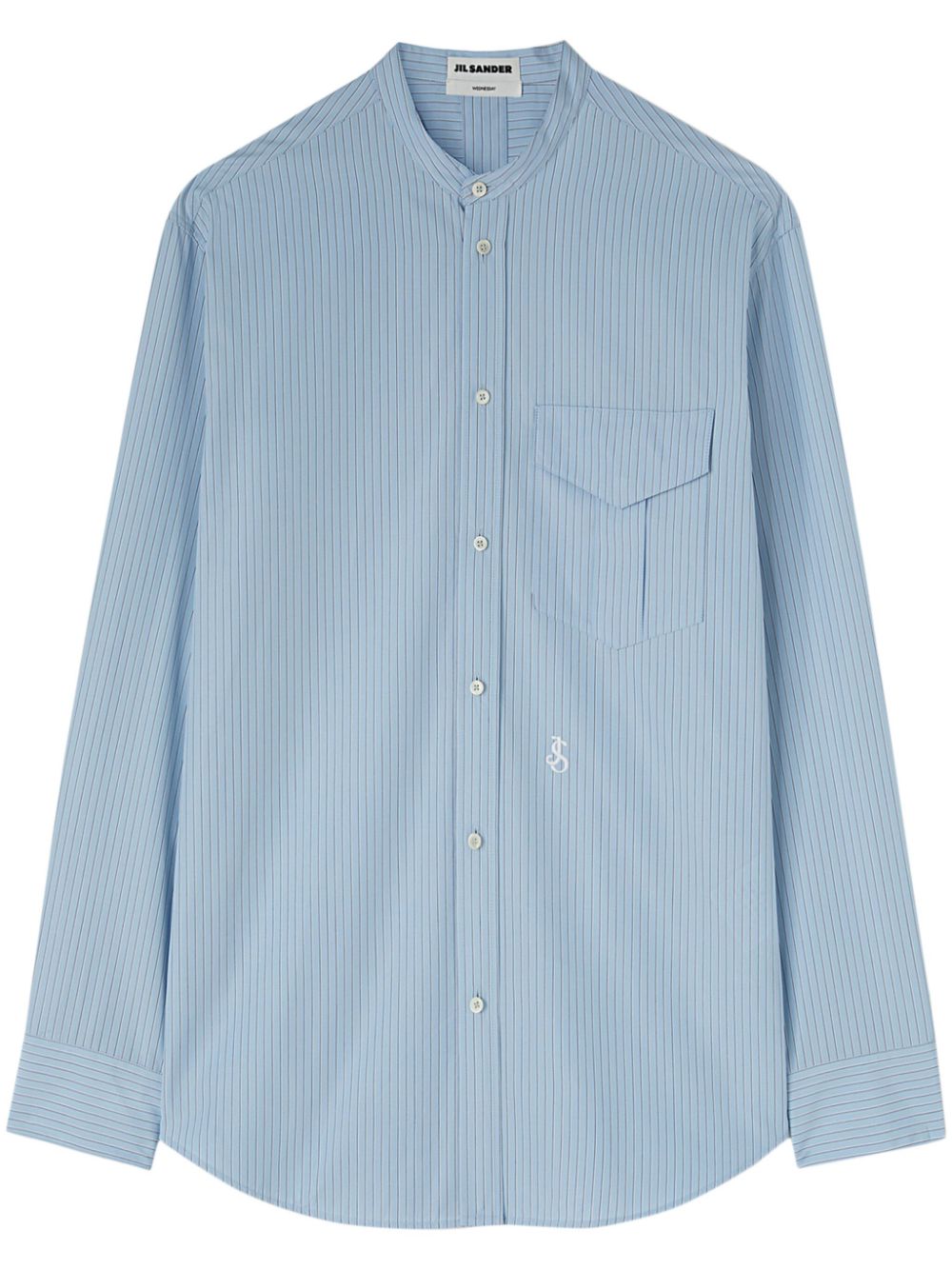 Men Shirts Maison-Kitsune Jil Sander Wednesday Striped Cotton Shirt Blue