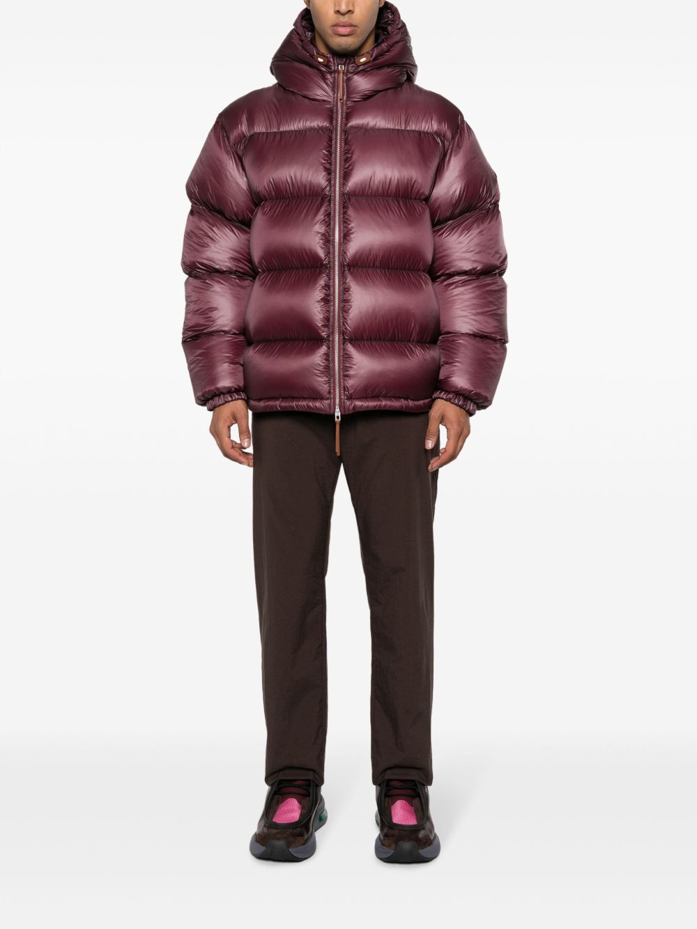 Maison-Kitsune Jil Sander Hooded Puffer Jacket Red Men Down Jackets