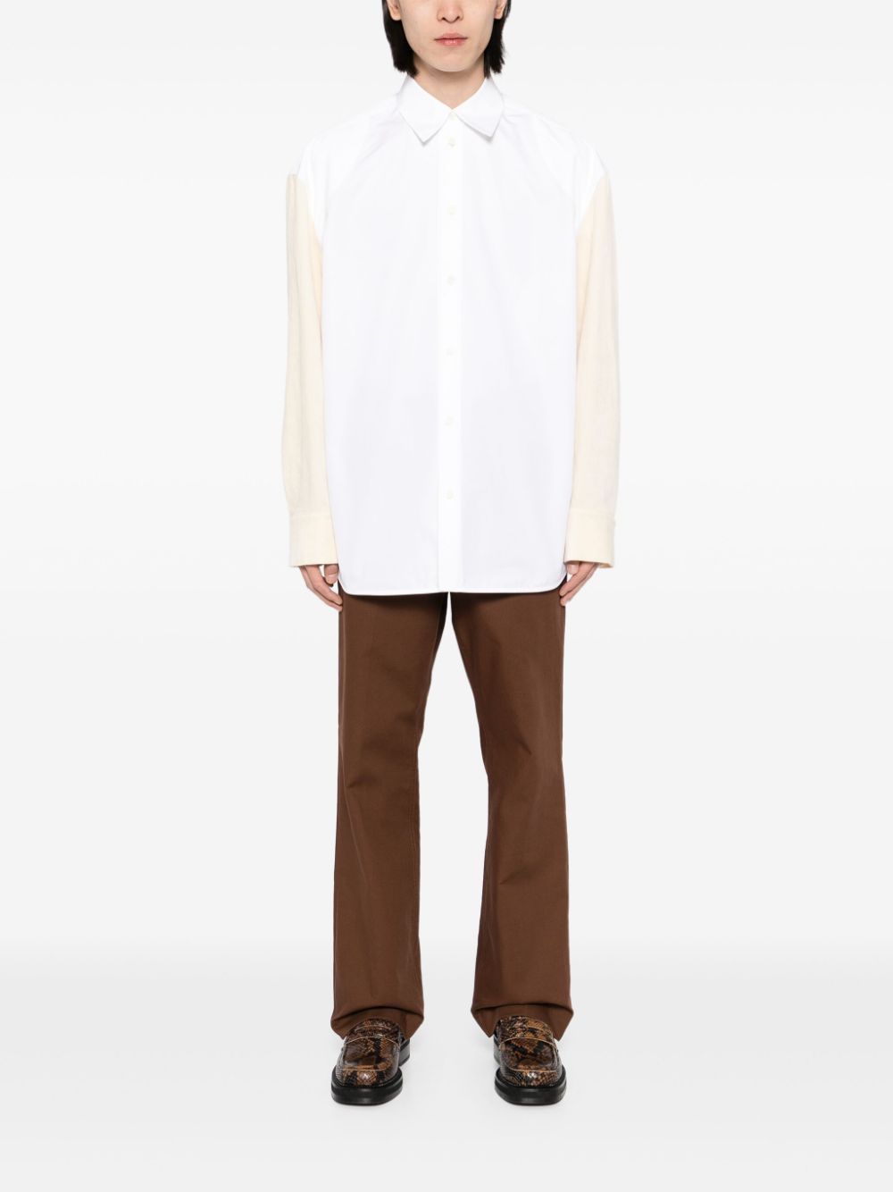 Jil Sander Velvet Patchwork Skirt White Men Shirts Maison-Kitsune