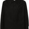 Maison-Kitsune Shirts Men Jil Sander pointed-collar Cotton Shirt Black