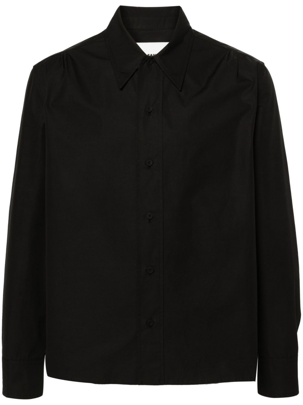 Maison-Kitsune Shirts Men Jil Sander pointed-collar Cotton Shirt Black