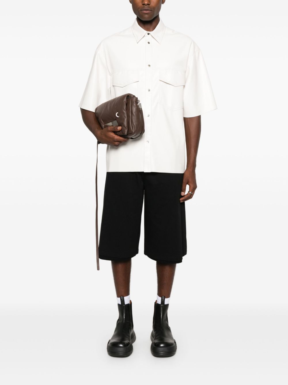 Men Bermuda Shorts Maison-Kitsune Jil Sander Layered knee-length Shorts Black