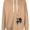 Jil Sander floral-print Drawstring Hoodie Brown Maison-Kitsune Men Hoodies