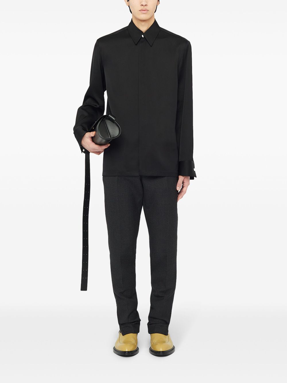 Jil Sander tapered-leg Trousers Black Men Tapered Pants Maison-Kitsune