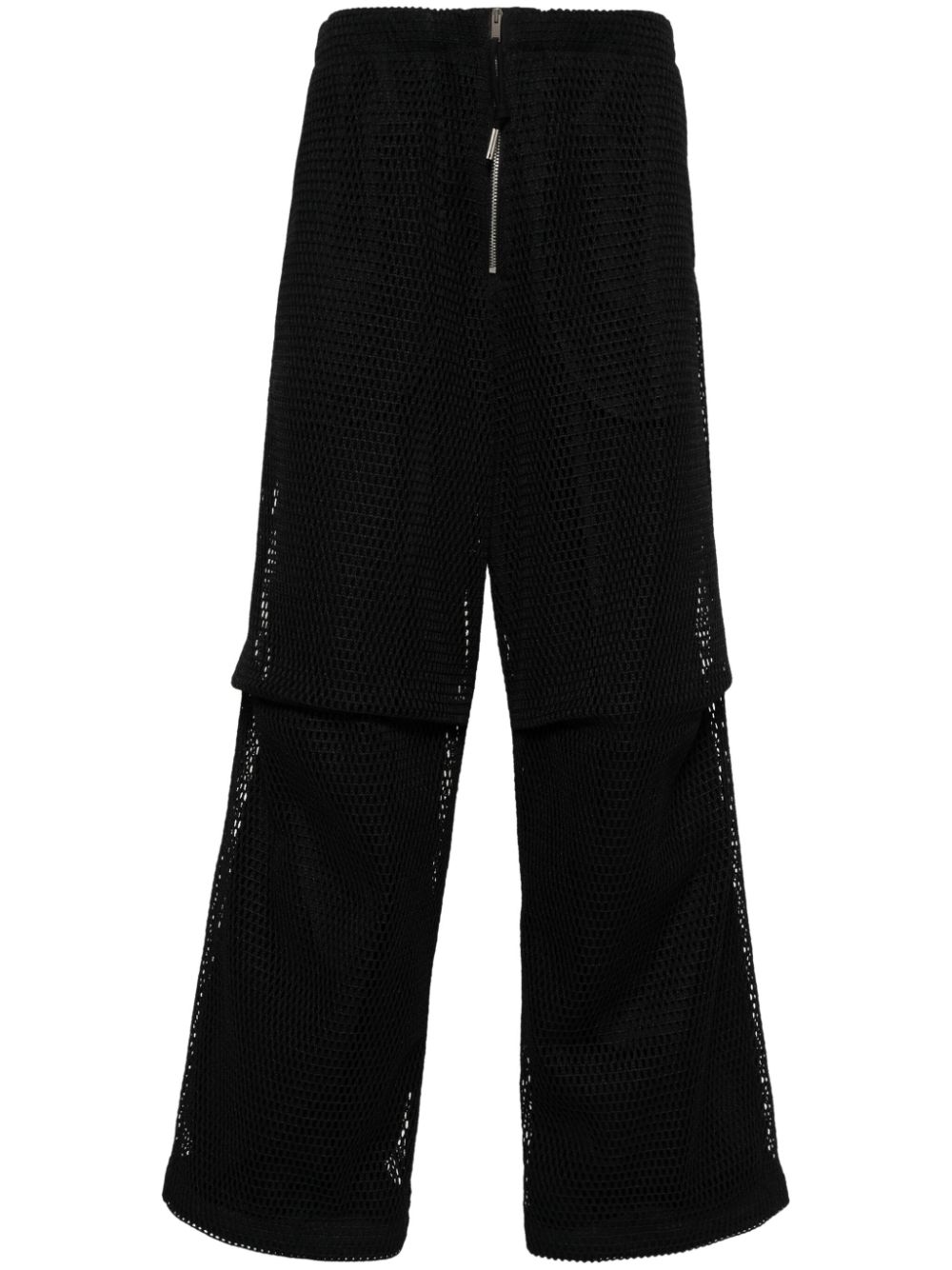 Maison-Kitsune Jil Sander Layered open-knit Trousers Black Men Regular-Fit & Straight Leg Pants