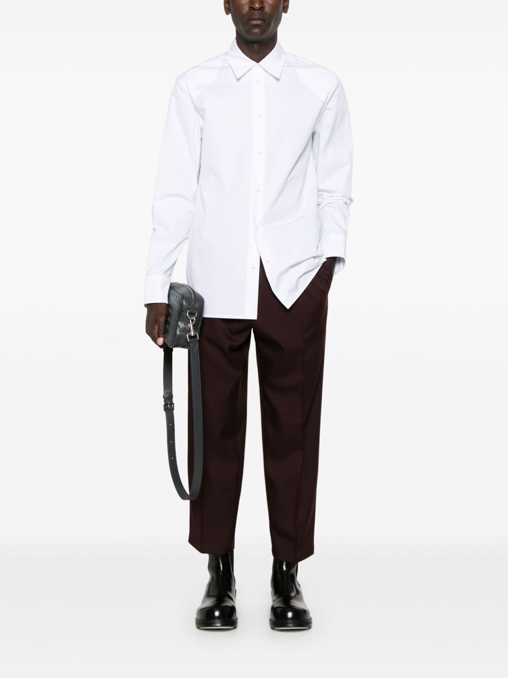 Maison-Kitsune Shirts Men Jil Sander long-sleeve Organic Cotton Shirt White