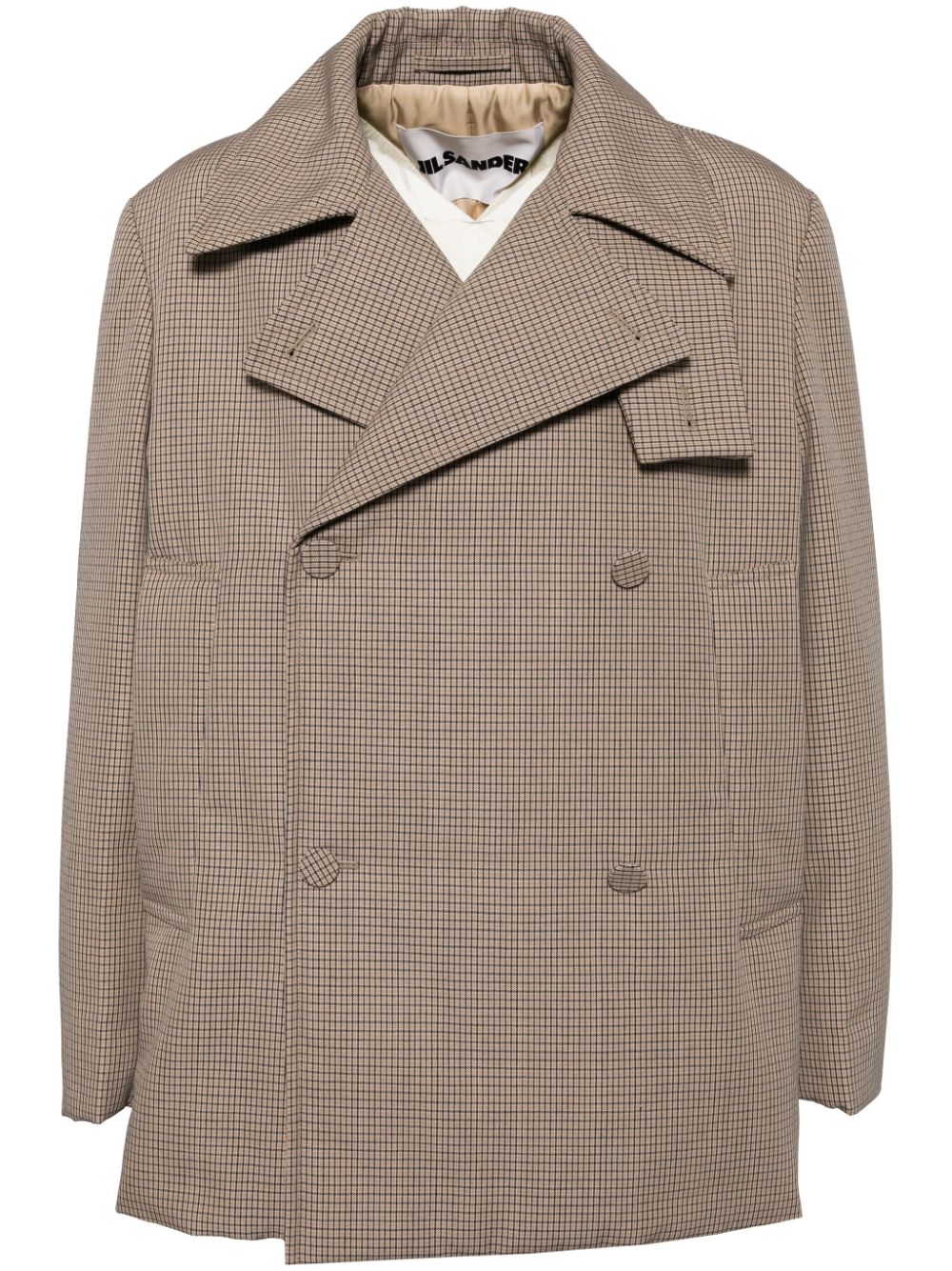 Maison-Kitsune Jil Sander Checked Wool Blazer Brown Men Blazers