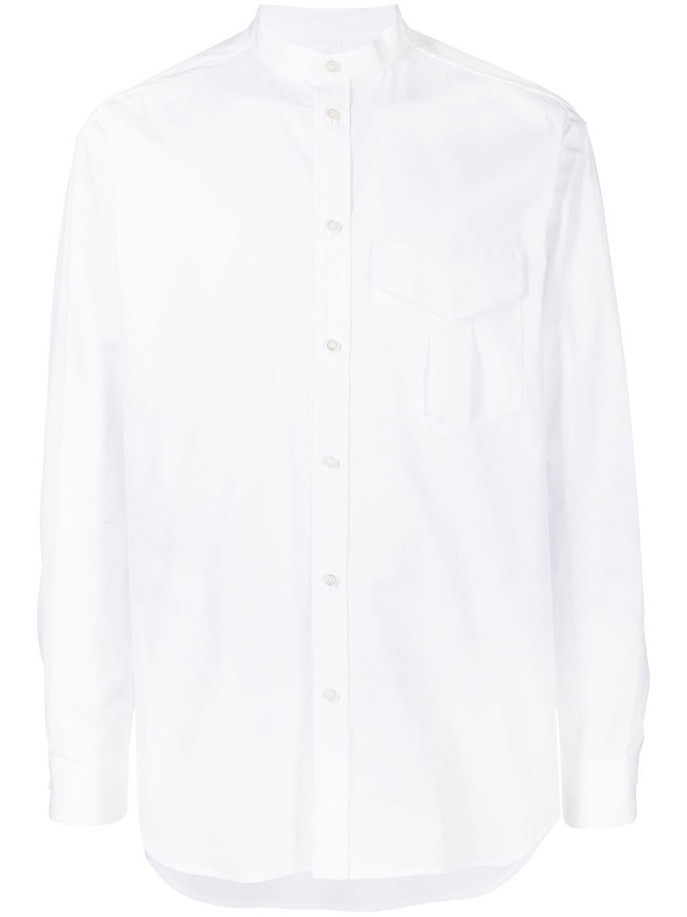 Jil Sander stand-collar Cotton Shirt White Men Shirts Maison-Kitsune