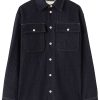 Jil Sander decorative-stitching Denim Shirt Blue Maison-Kitsune Men Shirts
