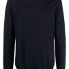Maison-Kitsune Jil Sander crew-neck Wool Jumper Blue Men Knitted Sweaters