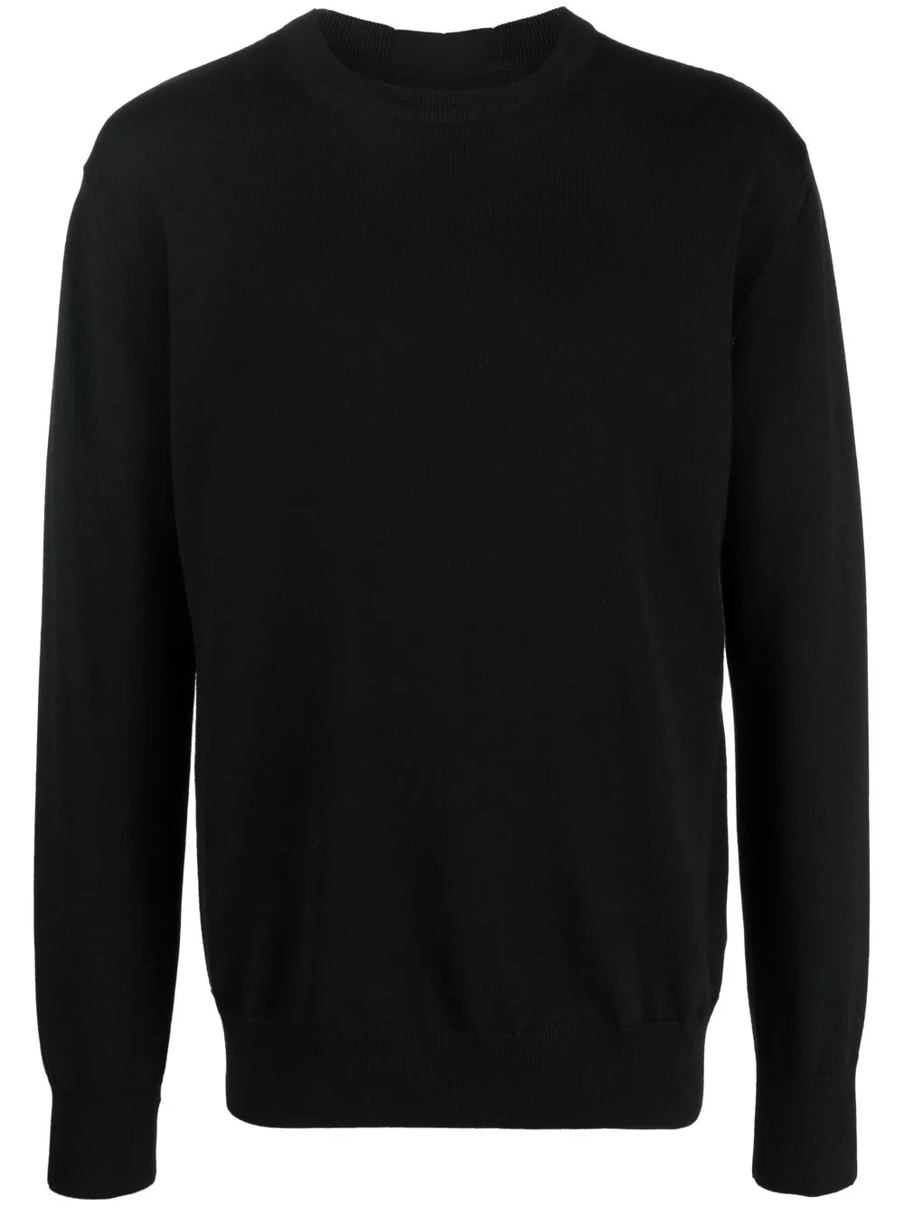 Maison-Kitsune Jil Sander Wool crew-neck Jumper Black Men Knitted Sweaters