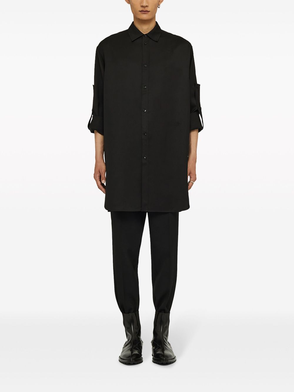 Maison-Kitsune Shirts Men Jil Sander Friday P.M. long-sleeved Shirt Black