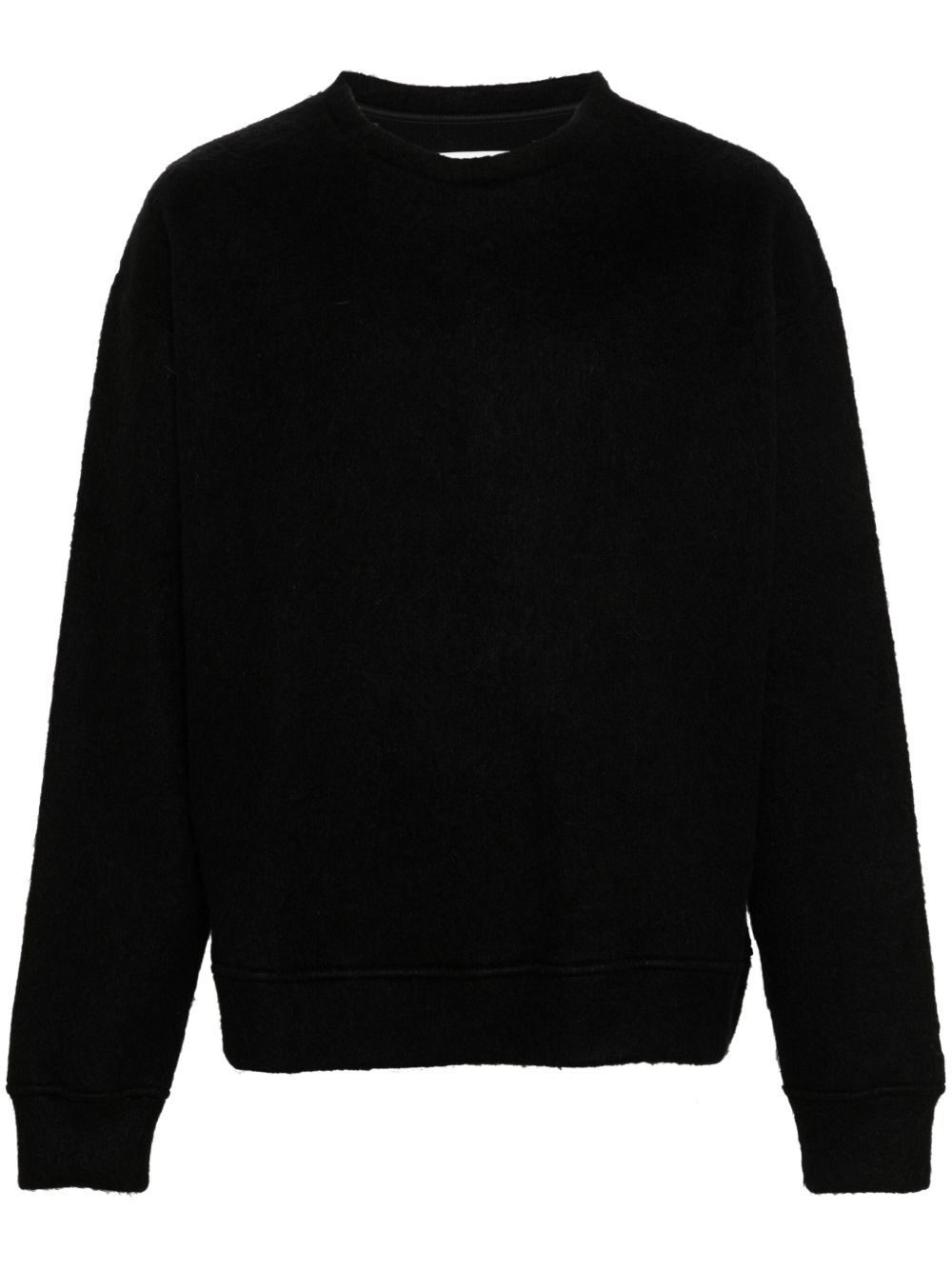 Maison-Kitsune Jil Sander crew-neck Brushed Jumper Black Men Knitted Sweaters