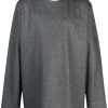 Jil Sander zip-detail Wool Jumper Grey Men Knitted Sweaters Maison-Kitsune