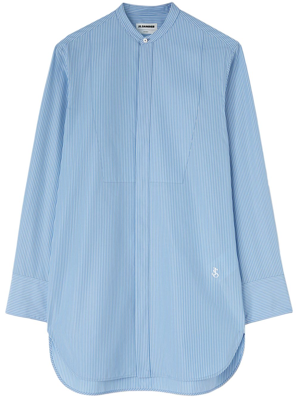 Men Shirts Maison-Kitsune Jil Sander Saturday Striped Cotton Shirt Blue