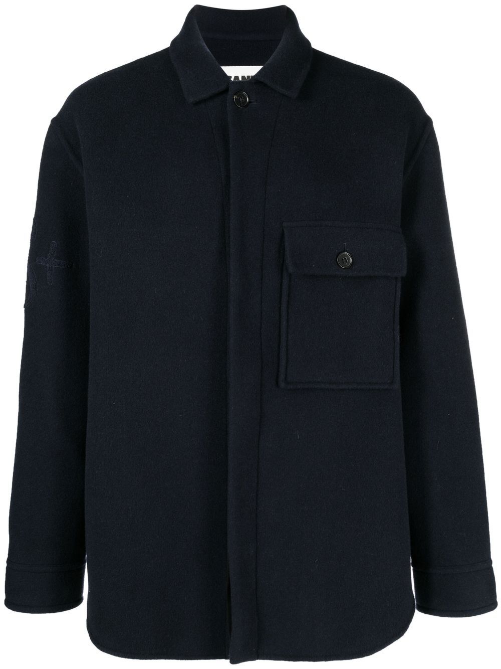 Maison-Kitsune Shirt Jackets Men Jil Sander logo-embroidered Shirt Jacket Blue