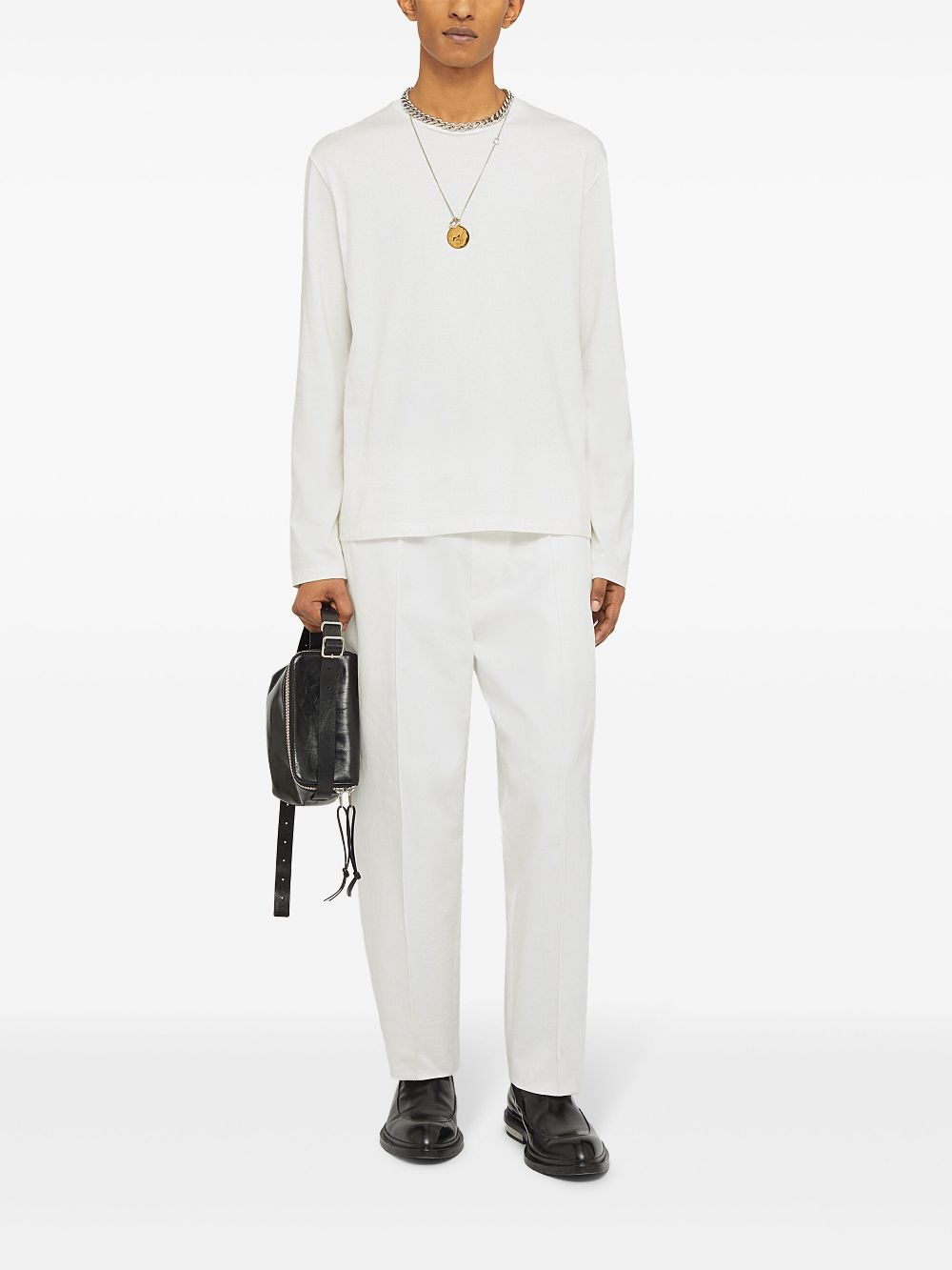 Jil Sander elasticated-waist Tapered Trousers White Men Tapered Pants Maison-Kitsune