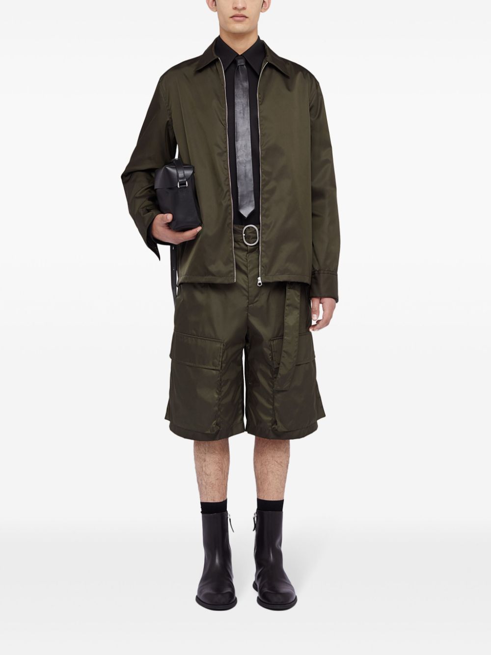 Maison-Kitsune Bermuda Shorts Men Jil Sander Belted Shorts Green