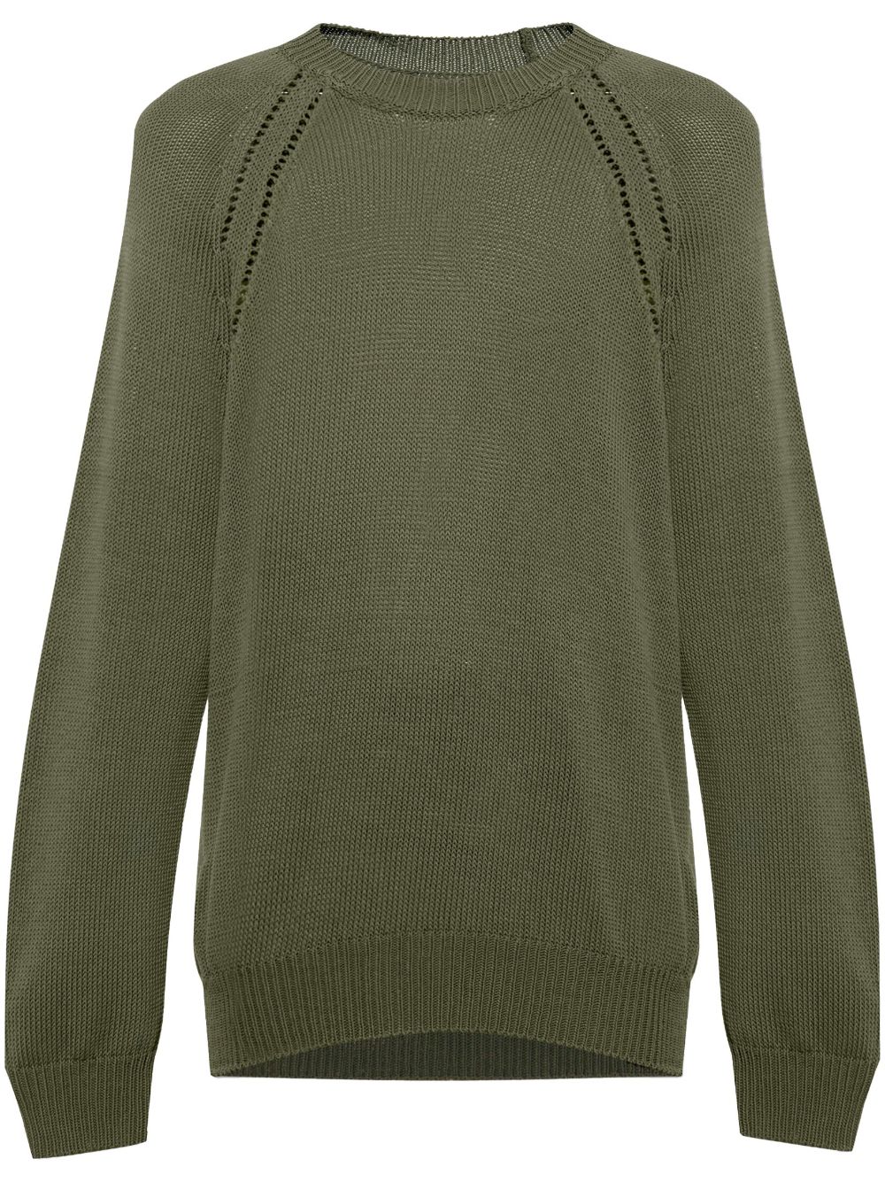 Maison-Kitsune Knitted Sweaters Men Jil Sander fine-knit Cotton Jumper Green