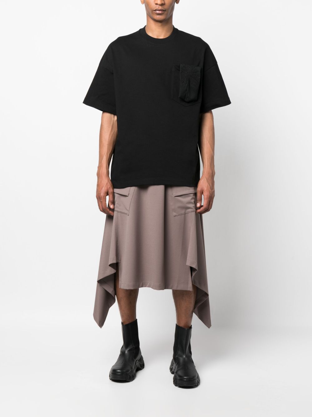Men T-Shirts Maison-Kitsune Jil Sander patch-pocket Cotton T-shirt Black
