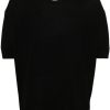 Maison-Kitsune Knitted Sweaters Men Jil Sander short-sleeve Wool Jumper Black