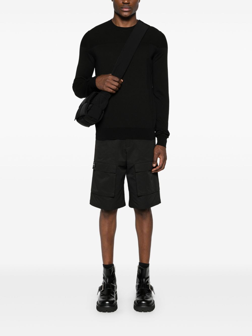 Maison-Kitsune Knitted Sweaters Men Jil Sander crew-neck Cotton Jumper Black