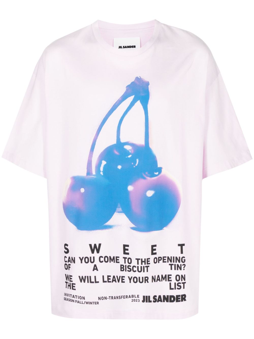 Maison-Kitsune Jil Sander slogan-print Cotton T-shirt Pink Men T-Shirts
