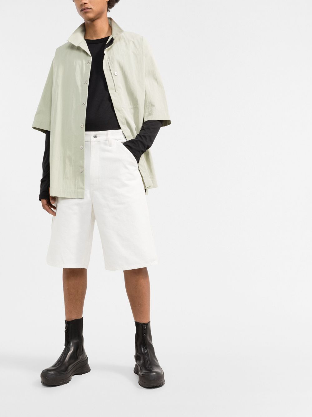 Maison-Kitsune Bermuda Shorts Men Jil Sander high-waisted A-line Bermuda Shorts White