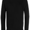 Maison-Kitsune Knitted Sweaters Men Jil Sander crew-neck long-sleeve Jumper Black
