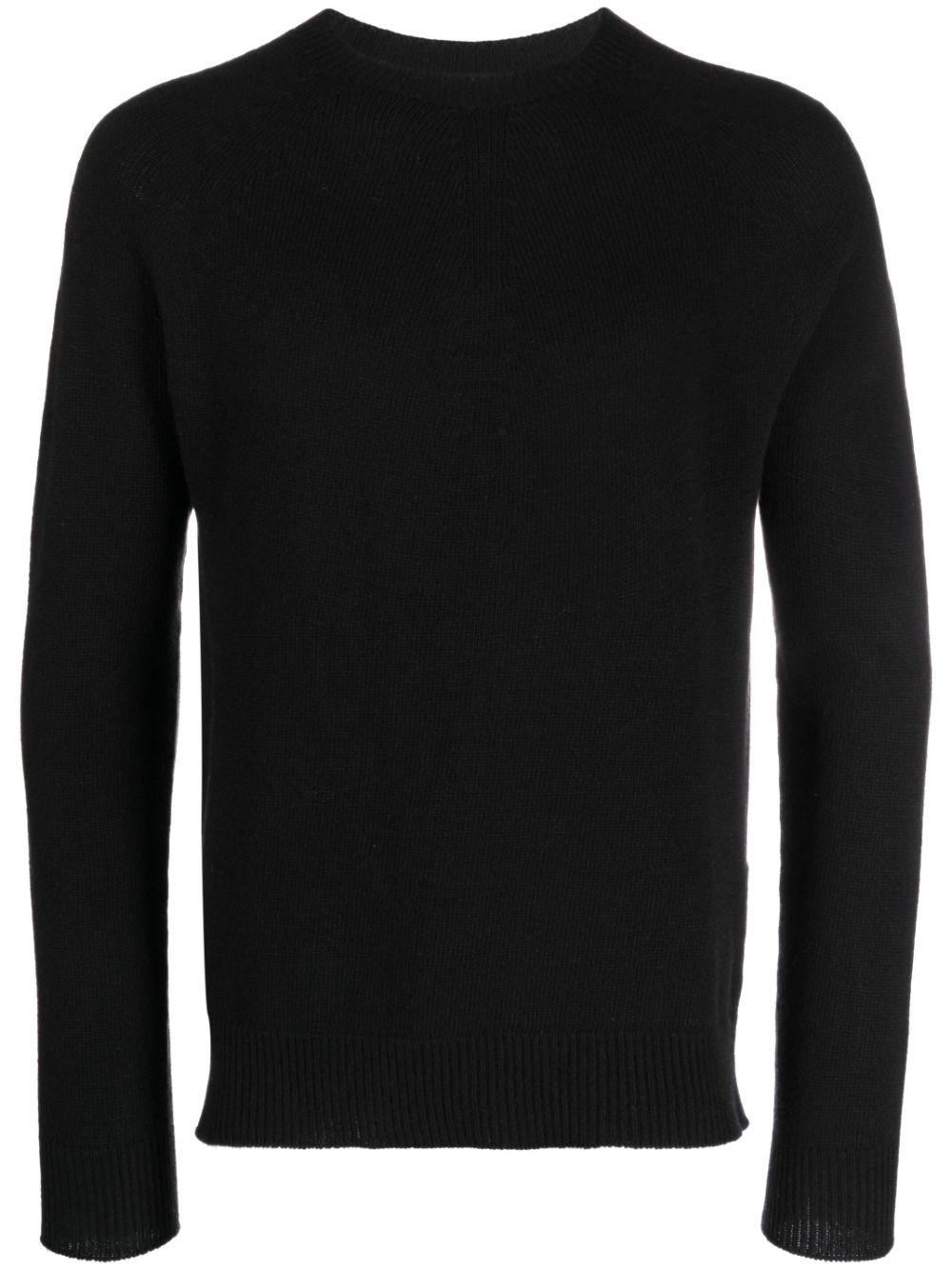 Maison-Kitsune Knitted Sweaters Men Jil Sander crew-neck long-sleeve Jumper Black