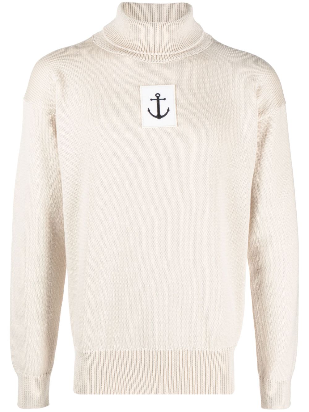 Jil Sander logo-patch Wool Jumper Neutrals Maison-Kitsune Men Knitted Sweaters