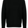 Maison-Kitsune Knitted Sweaters Men Jil Sander zip-fastening Wool Jumper Black