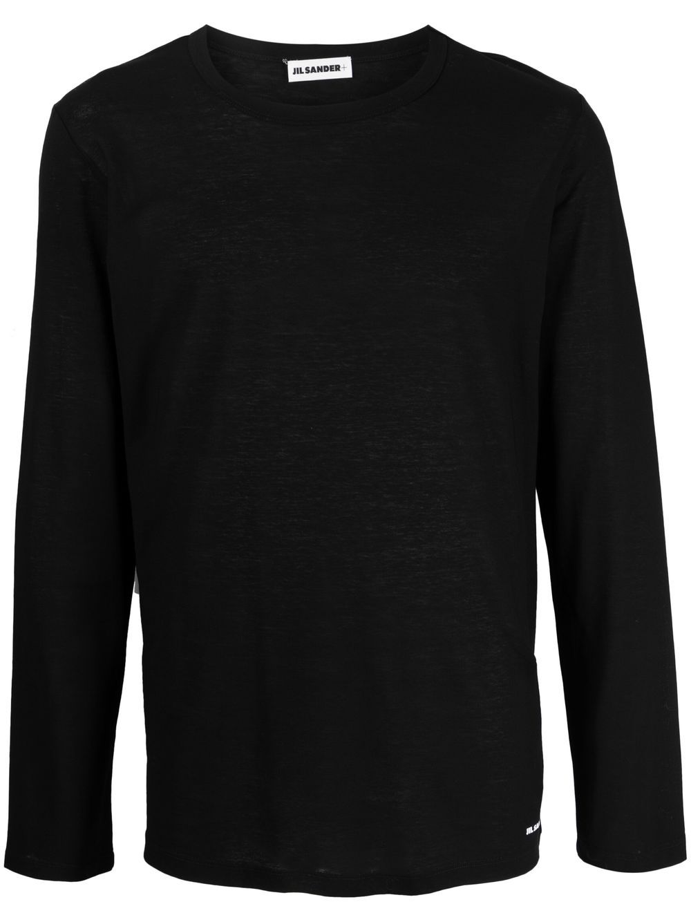 Men T-Shirts Maison-Kitsune Jil Sander long-sleeved Cotton T-shirt Black