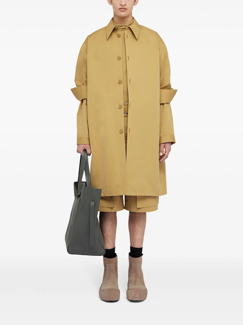 Maison-Kitsune Bermuda Shorts Men Jil Sander Belted Shorts Brown