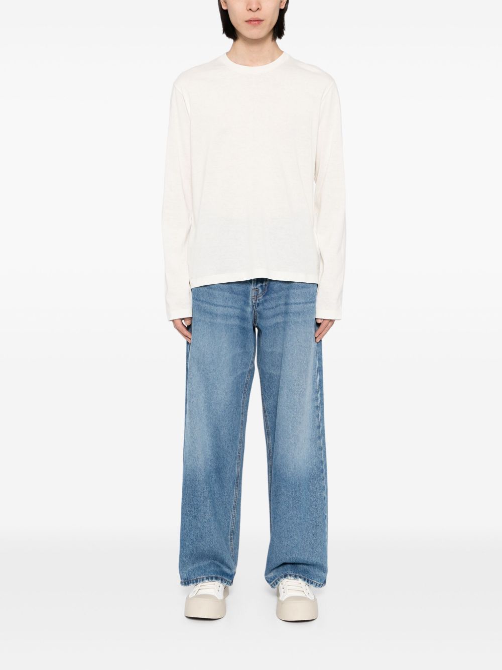 Maison-Kitsune T-Shirts Men Jil Sander long-sleeved T-shirt + White
