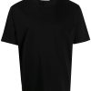 Jil Sander Crew Neck Cotton T-shirt Black Men T-Shirts Maison-Kitsune