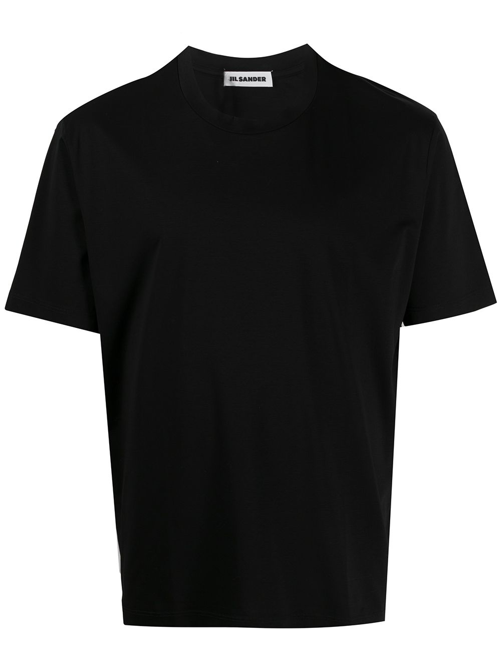 Jil Sander Crew Neck Cotton T-shirt Black Men T-Shirts Maison-Kitsune