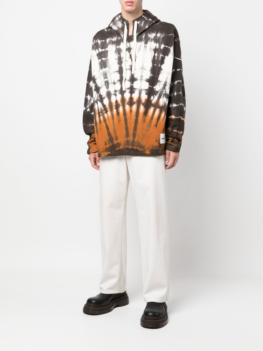 Jil Sander tie-dye Print Hoodie Brown Men Hoodies Maison-Kitsune