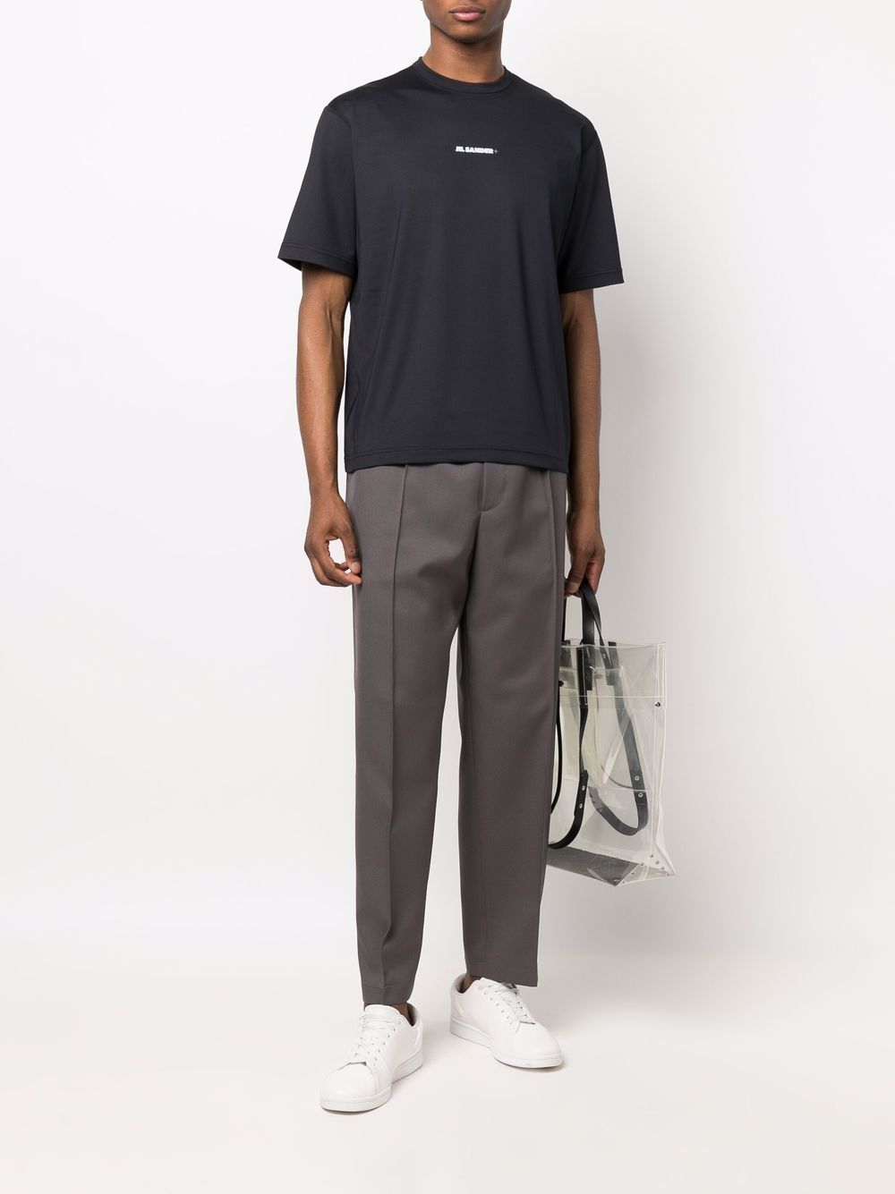 Maison-Kitsune T-Shirts Men Jil Sander logo-print T-shirt Black