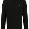 Maison-Kitsune Polo Shirts Men Lacoste Logo Patch Polo Shirt Black