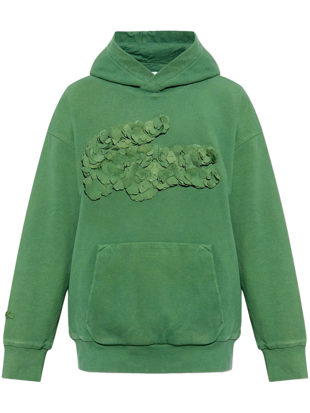 Men Hoodies Maison-Kitsune Lacoste x Lemarié petal-appliqué Hoodie Green