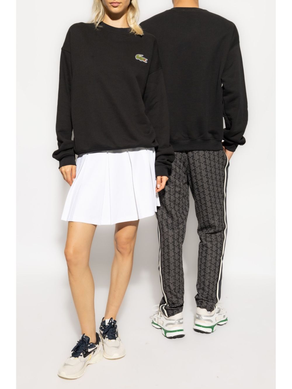 Lacoste Badge Fleece Sweatshirt Black Maison-Kitsune Men Sweatshirts