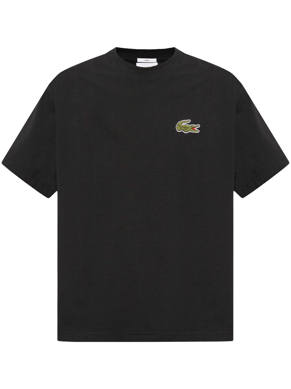 Maison-Kitsune T-Shirts Men Lacoste logo-embroidered T-shirt Black